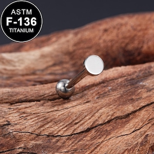 14G Titanium Flat  Tongue Barbell/Tongue Piercing/Tongue Jewelry/1PCS/Tongue Ring/Barbell Piercing/Straight Barbell/Internally Threaded