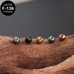 2PCS Titanium EXTERNALLY THREADED Colorful Balls/Replacement Ball Ends/Horseshoe Ring Replacement Balls/Rook Barbell Replacement Balls