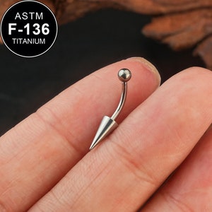 16G TITANIUM Long Spike Curved Barbell/Minimalist Earring/Rook Earring/Eyebrow Ring/Rook Bar/Rook Piercing/Eyebrow Bar/Internally Threaded