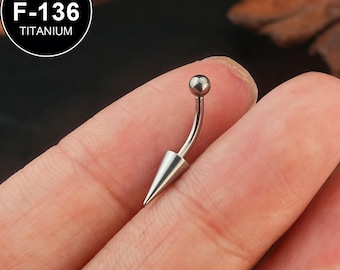 16G TITÂNIO Long Spike Curvo Barbell/Brinco Minimalista/Brinco Rook/Anel de Sobrancelha/Barra Rook/Piercing Rook/Barra de Sobrancelha/Rosca Interna