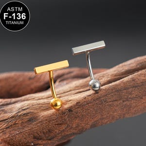 14G Titanium Tiny Bar Internally Threaded Navel Ring/Curved Barbell/Belly Piercing/Belly Jewelry/1 PCS/Belly Button Ring/Navel Piercing/Gift