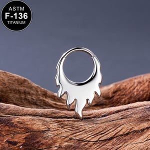 16G Titanium Flame Septum Ring/Hinged Septum Clicker/1pcs/Cartilage Jewelry/Flame Septum Piercing/Helix Hoop/Minimalist Jewelry/Gift For Her