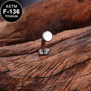 14G Titanium Flat Disc Belly Barbell/Curved Barbell/Internally Threaded/Belly Piercing/Belly Jewelry/Belly Button Ring/1 PCS/Gift For Her
