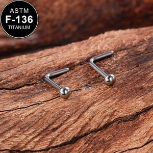 20G Titanium L Shape Nose Ring/Nose Stud/Tiny Nose Stud/Nose Ring/Nose Piercing/1Pcs/Nose Bone/Nostril Jewelry/Nostril piercing/Gift For Her