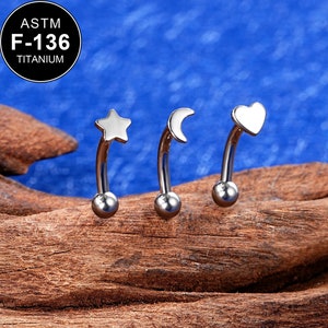 16G Titanium Curved Barbell/Cartilage Earring/Cartilage Bar/Curved Barbell/Rook Piercing/Rook Earring/1PCS/Eyebrow Ring/Rook Barbell/Gift