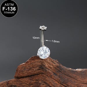 14G Titanium Floral CZ Internally Threaded Navel Ring/Curved Barbell/Belly Piercing/Belly Jewelry/1 PCS/Belly Button Ring/Navel Piercing