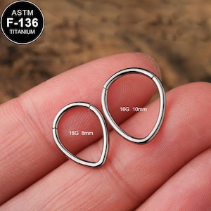 16G Titanium V-Shaped Daith Clicker/Hinged Daith Hoop/Cartilage Hoop/Helix Hoop/Tragus Hoop/Conch Piercing/Septum Jewelry/Presente para ela