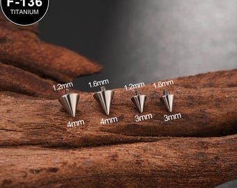 2 piezas de titanio con rosca interna para puntas de repuesto/piezas de repuesto/puntas de repuesto para anillos de herradura/puntas de repuesto para barras de torre