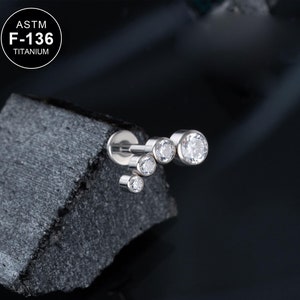 16G Titanium Cartilage Stud/Tragus Stud/Cartilage Piercing/Inner Conch Stud/Helix/Flat Back Earrings/Labret Stud/Tragus/1 PCS/Cartilage/Gift