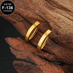 14G Titanium Gold Belly Button Clicker/Reverse Belly Ring/Navel Jewelry/Belly Hoop/Hinged Curved Belly Bar Piercing/Navel Ring/1PCS/Gift