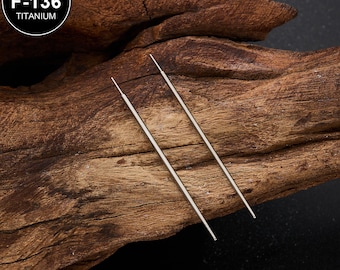 2 peças de ferramenta de perfuração de titânio 16/18G 35 mm/ferramenta de inserção/ferramenta de joia sem rosca/tragus/hélix/lábio/nariz/cartilagem/labret