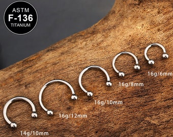 14G/16G F136 TITANIUM Horseshoe Septum Ring/Horseshoe Earring/Septum Ring/Horseshoe Ring/Helix Earring/Daith Earring/Nose Ring/1PCS/Gift