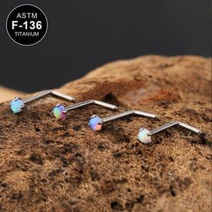 20G Titanium L Shape Nose Ring/Nose Stud/Tiny Nose Stud/Nose Ring/Nose Piercing/1Pcs/Nose Bone/Nostril Jewelry/Nostril piercing/Gift For Her