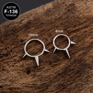 16G Titanium Spike Septum Clicker/Hinged Daith Hoop/Cartilage Hoop/Helix Hoop/Tragus Hoop/Conch Piercing/Septum Jewelry/Gift For Her