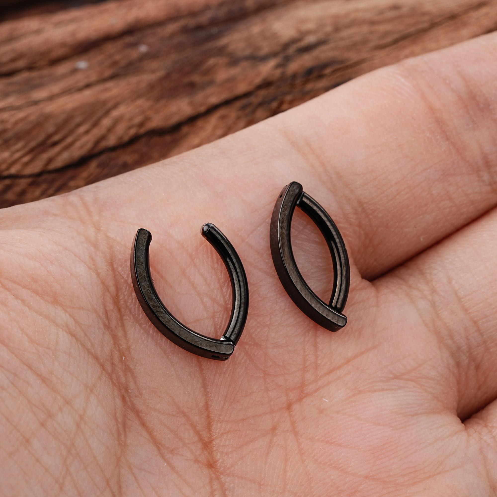 Lot De 4 Piercings De Nombril En Acier Chirurgical 316L 14G - Bagues Clicker Courbées 12mm Avec Zircon - Pour Hommes Et Femmes - 11