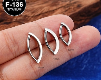 14G 10/12/14mm Titanium Belly Button Clicker/Reverse Belly Ring/Navel Jewelry/Belly Hoop/Hinged Curved Belly Bar Piercing/Navel Ring/1PCS