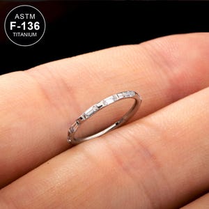 16G Titanium CZ Septum Ring/Helix Hoop/Tragus Hoop/Rook Hoop/1PCS/Conch Earring/Minimalist Earring/Tragus Jewelry/Gift For Her/Hoop Earring