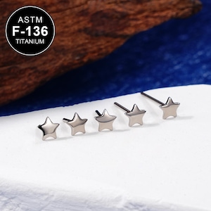 16/18/20G Titan Blume Threadless Post/Push Pin Back/FlatBack/Helix/Muschel/Tragus/Nasenstecker/5,6,8,10,12 mm