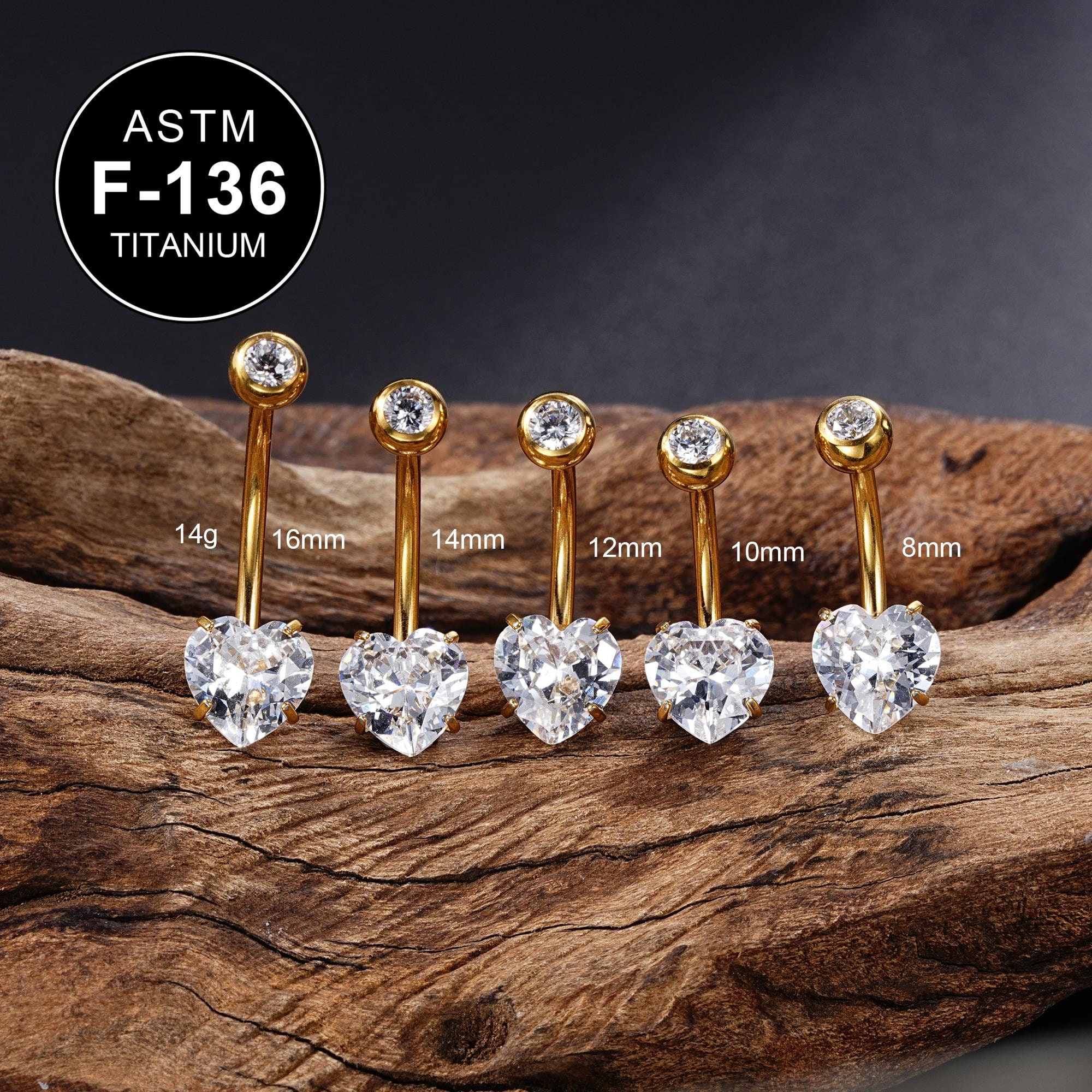 JFORYOU Bauchnabelpiercing Set 60-tlg - 14G Stablänge 10mm Mit Acrylkugeln