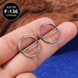 2Pcs 14G Titanium Circular Nipple piercing Jewelry/Nipple Jewelry/Nipple Barbell/Barbell Piercing/Nipple Clamp/Nipple Shield/Gift For Her