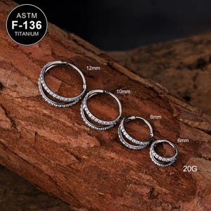 20G titanium dubbele hoepel CZ ring/helix hoepel/tragus hoepel/toren hoepel/1 stks/schelpoorbel/minimalistische oorbel/tragussieraden/cadeau/hoepeloorbel