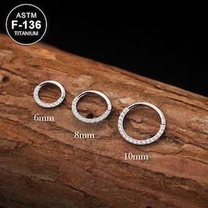 16G Titanium Hinged Segment Ring 16G/Cartilage Hoop Clicker/Helix/Conch/Tragus Earring/Septum Jewelry/Nose Piercing/Gift For Her/1PCS
