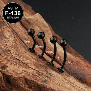 14G Titanium Balck Belly Rings/Curved Barbell/Internally Threaded/Belly Piercing/Belly Jewelry/Belly Button Ring/1 PCS/Gift For Her
