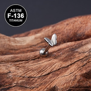 14G Titanium Butterfly Tongue Barbell/Tongue Piercing/Tongue Jewelry/1PCS/Tongue Ring/Barbell Piercing/Straight Barbell/Internally Threaded