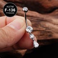 14G Titanium Teardrop Dangle CZ Belly Rings/Curved Barbell/Internally Threaded/Belly Piercing/Belly Jewelry/Belly Button Ring/1 PCS/Gift