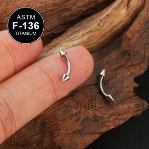 1 Paar 16G TITANIUM Spike Curved Barbell/Minimalist Ohrring/Turm Ohrring/Augenbrauen Ring/Turm Bar/Turm Piercing/Augenbrauen Piercing/Innengefädelt