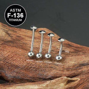 14G Titanium Silver Ball Belly Rings/Curved Barbell/Internally Threaded/Belly Piercing/Belly Jewelry/Belly Button Ring/1 PCS/Gift For Her