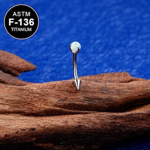 16G Titan Weißer Opal Knorpelohrring/Curved Barbell/Turm Piercing/1Stück/Turm Ohrring/Augenbrauen Ring/Turm Barbell/Augenbrauen Schmuck/Geschenk