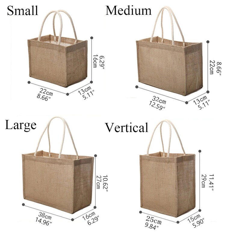 Sacs fourre-tout personnalisés en toile de jute sac en jute nom personnalisé sac cadeau de demoiselle d'honneur EVJF monogramme sac de plage faveurs de mariage cadeau pour elle image 5