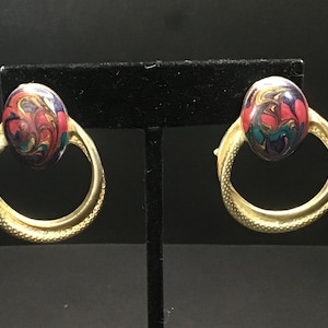 Vintage Gold tone Hoop Earrings