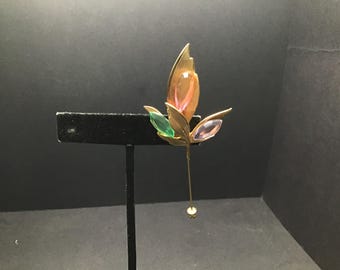 Vintage Gold tone Leaf Pin Brooch