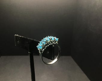 Vintage Sterling Silver and Topaz Ring
