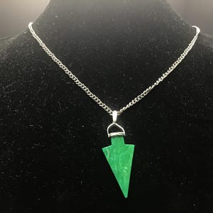 Vintage Sterling Silver Arrowhead Pendant Necklace