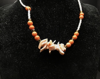 Vintage Angel Skin Coral Necklace
