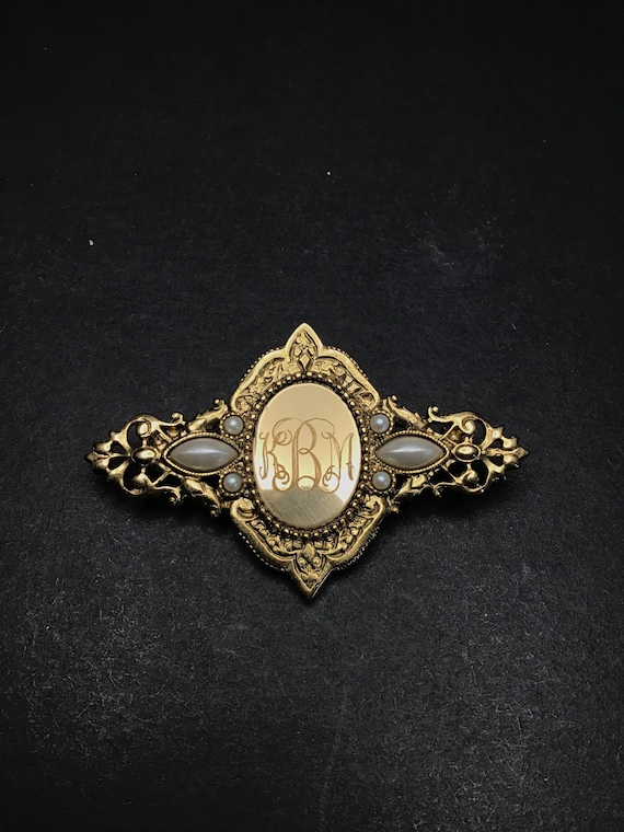 Vintage Gold tone KBM Brooch
