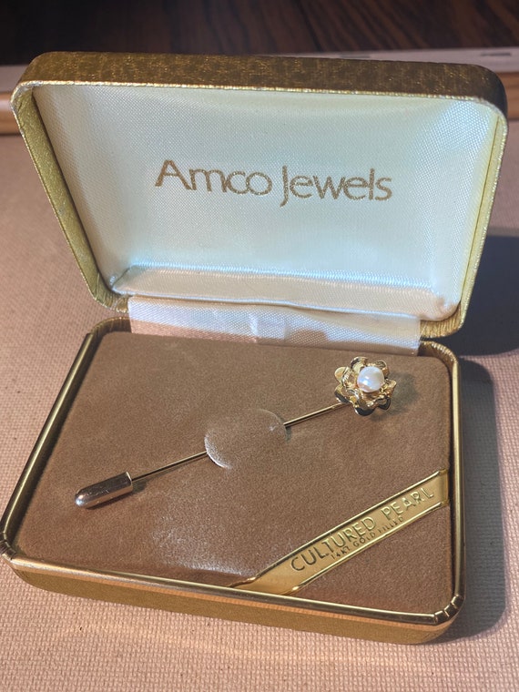 14k Gold Filled Pearl Amco Pin