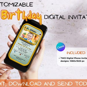 Modèle personnalisable d'invitation d'anniversaire avec carte Pokémon