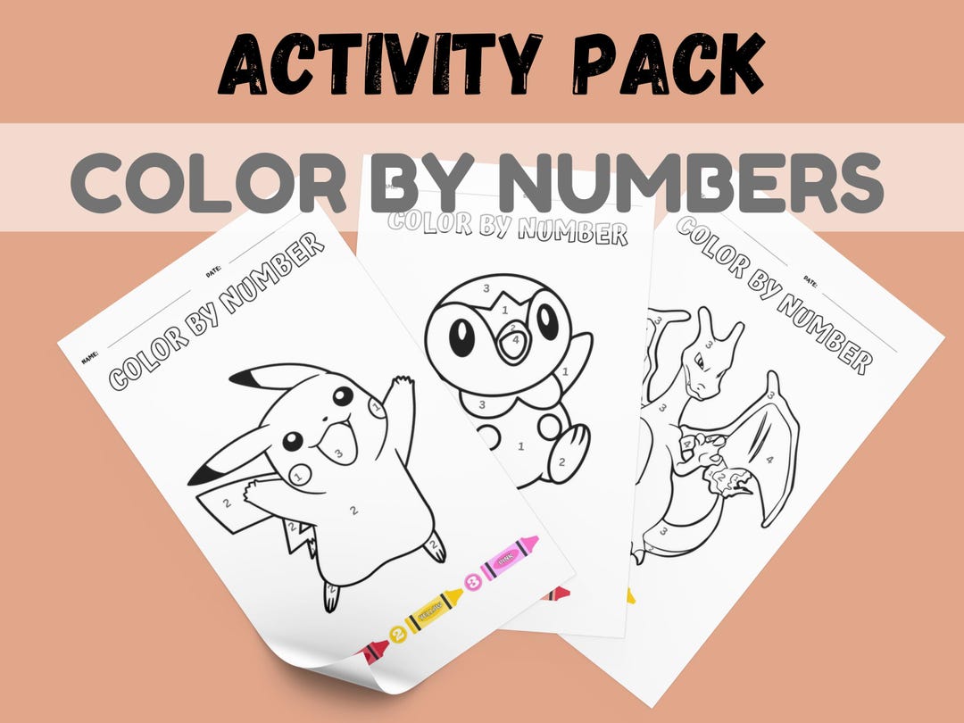 Color by Numbers With Pokemon! - Etsy
