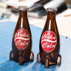 Nuka Cola Water Bottle STL Fallout STL Files for 3D Printing (not reccomended to leave soda, orange juice, or corrosive fluids in bottle)