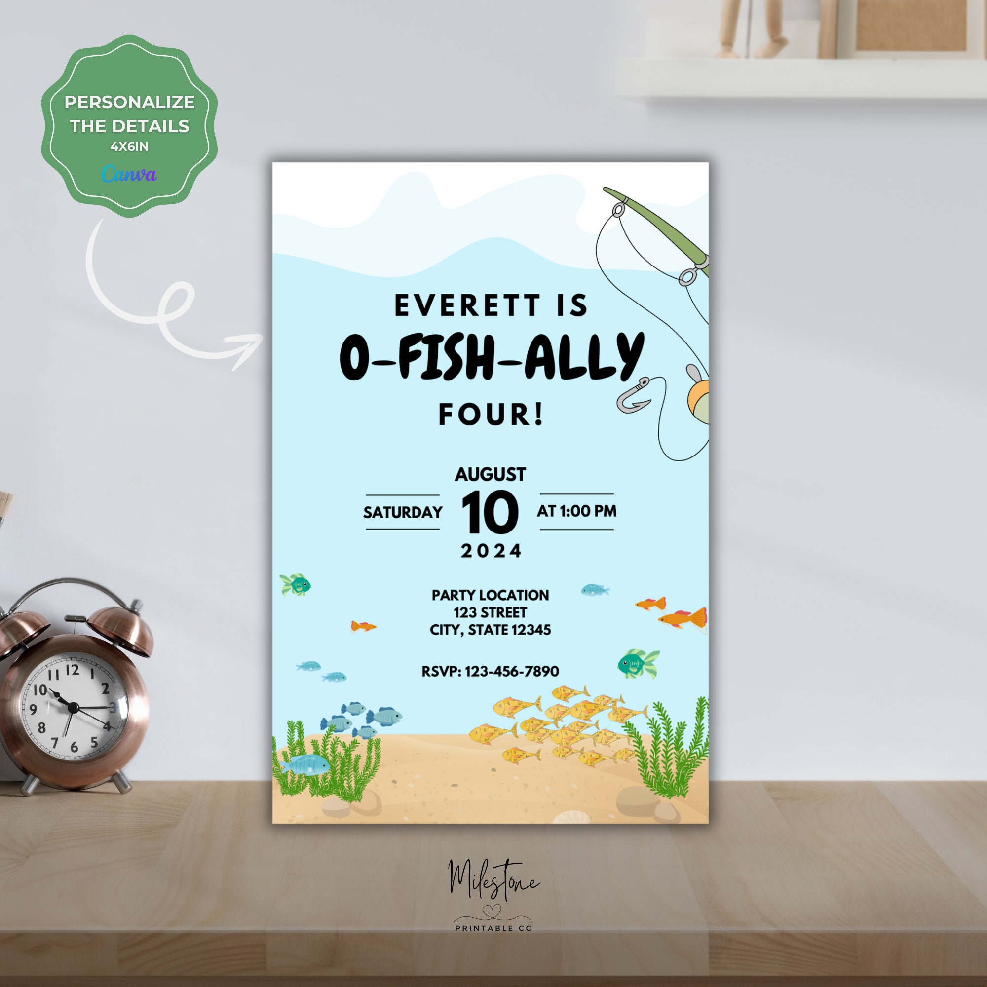Geburtstagseinladungen Angeln – 20 Karten Mit Umschlägen | 10x15 Cm | Für Jungengeburtstage & Fisch-Partys