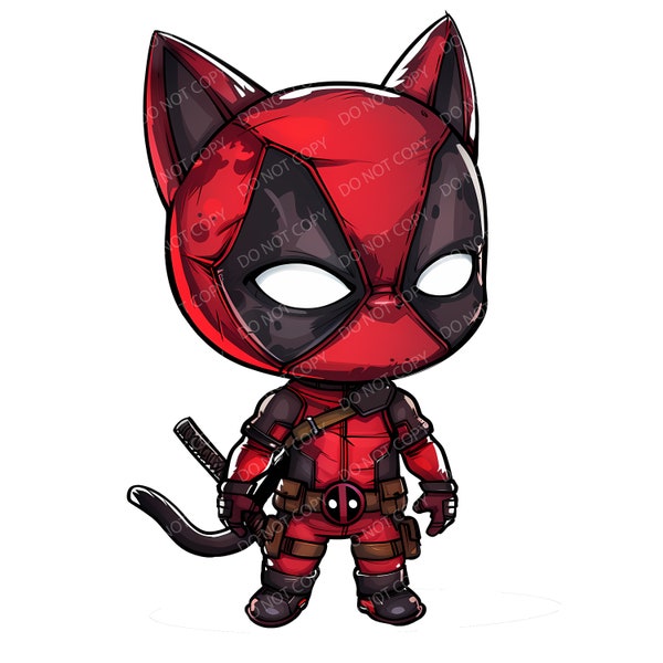 Deadpool Chibi, Cute Baby Deadpool, Deadpool Cartoon PNG, Deadpool Baby SVG, Deadpool Clipart PNG, Deadpool Comic Png