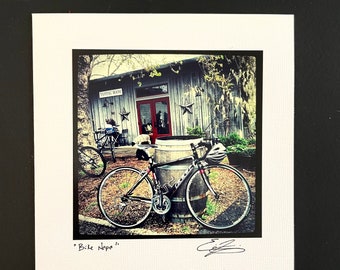 Wine & Bike Photo Greeting Card Blank -With Envelope - Photo Note Cards -5x5 square Greeting Cards Handmade, "Bike Napa"