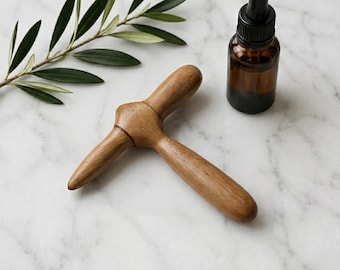 Wooden Acupressure Massage Tool, Sandalwood Deep Tissue Massager, Trigger Point Therapy