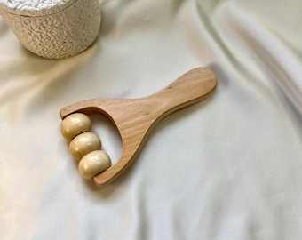 Wooden Roller Massager, Ball Body Massager, Natural Wood Neck Massager, Lymphatic Drainage Tool