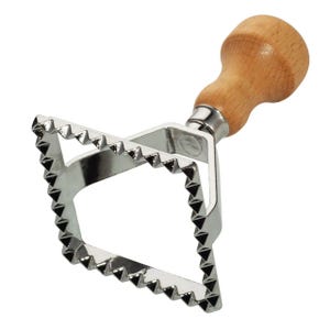 Ravioli Stamp, Pasta Cutter | Stainless Steel Ravioli Cutter with Wooden Handle | Kitchen Tool for Homemade Pasta & Dumplings
