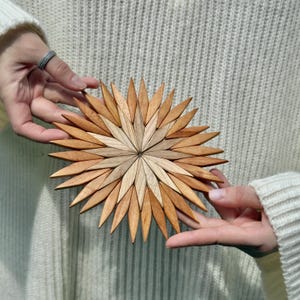Untersetzer aus Buchenholz, hitzebeständige Topfunterlage im Sternenmuster, handgefertigter Topfständer, umweltfreundliches Küchenaccessoire